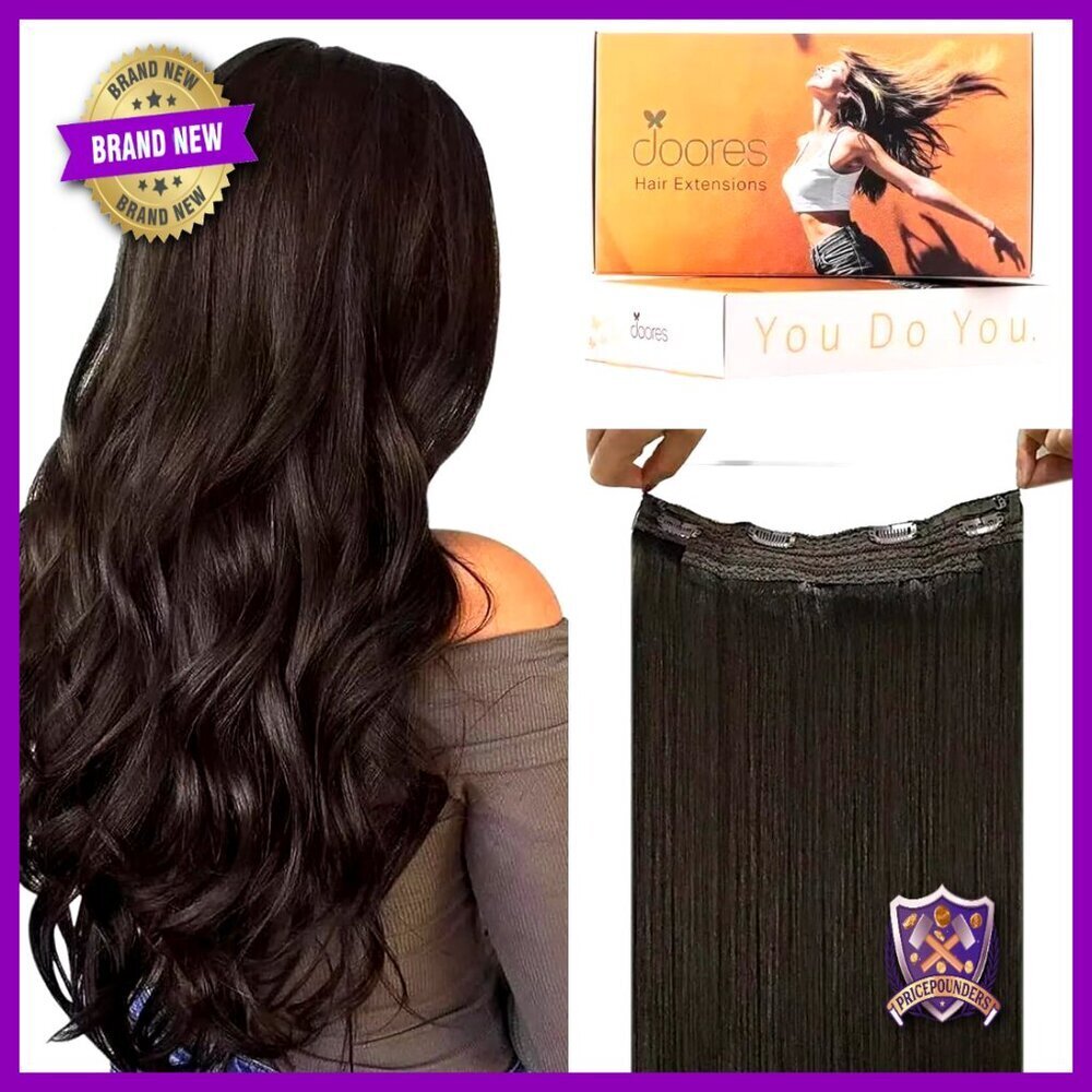 Human Hair Extensions Invisible Wire Adjustable Hairpieces Straight Silky Soft